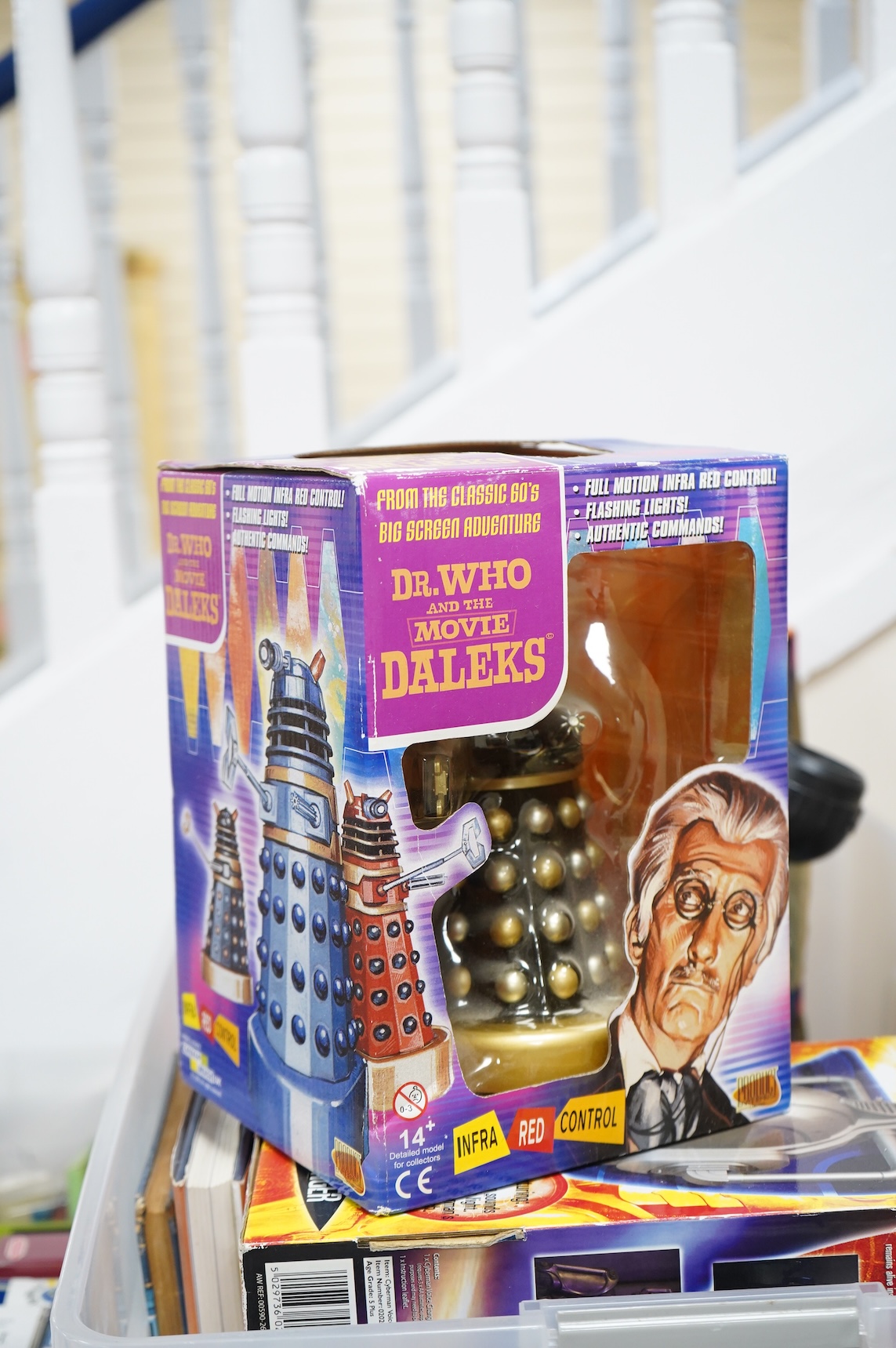 A small collection of Doctor Who items including; a Product Enterprise dalek, a BBC issue Cyberman Voice Changer, a BBC issue Dalek Voice Changer helmet, an early Doctor Who annual, etc.